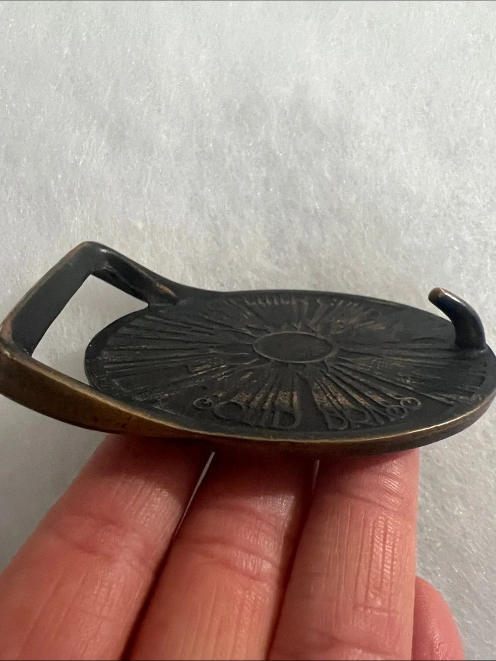 Vintage Sailing Ship Oval Belt Buckle in Yellow and Black
